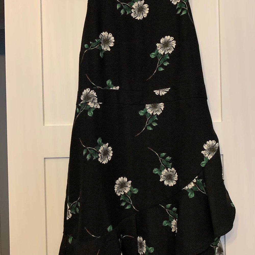 Banana Republic Dark Blue White Flower Dress Sz 10